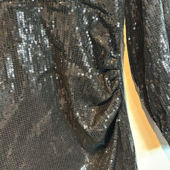 NWT Dynamite Roxy wrap black sequins dress size large - Picture 8 of 13